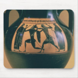 Attic black figure amphora depicting Theseus and t Mouse Pad