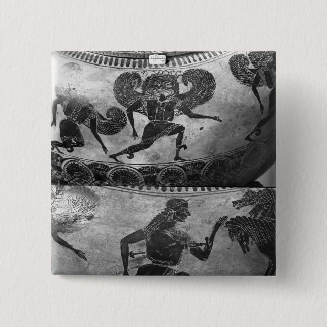 Attic black-figure dinos 15 cm square badge (Front)