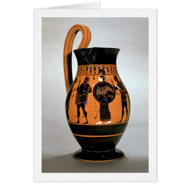 Attic black-figure olpe depicting Athena Confronti (Front)