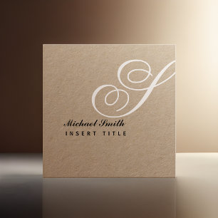 Attic Elegant Personalised Monogram Professional Square Business Card
