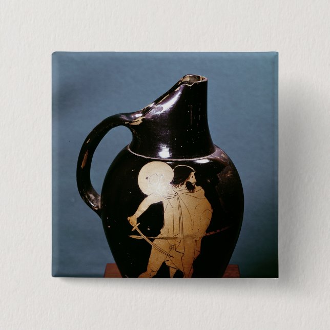 Attic red-figure oinochoe 15 cm square badge (Front)