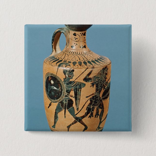 Attic Style Lekythos 15 Cm Square Badge (Front)