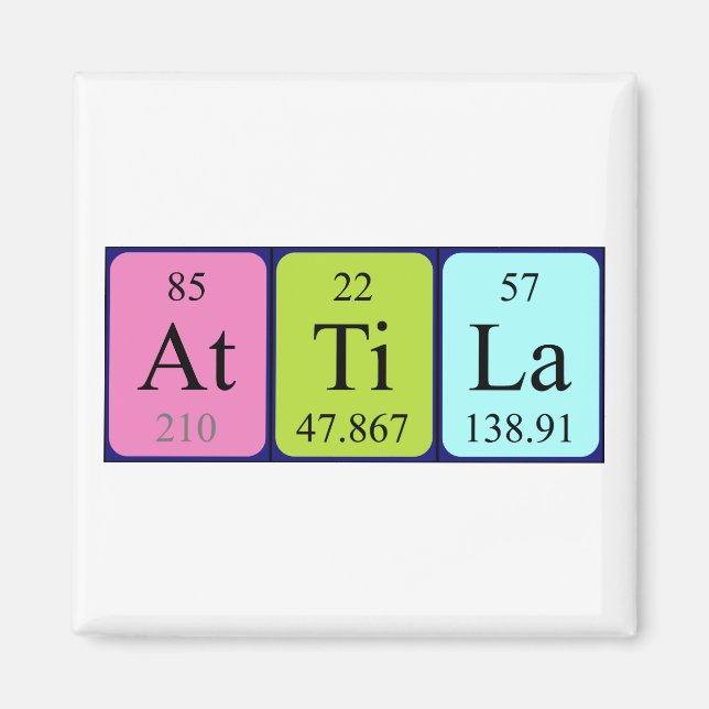 Attila periodic table name magnet (Front)