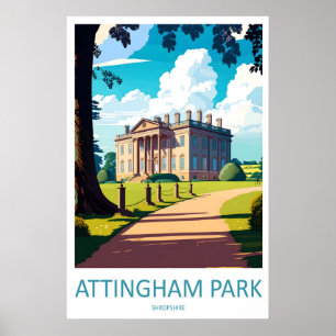 Attingham Park Vintage Travel Poster Ski National