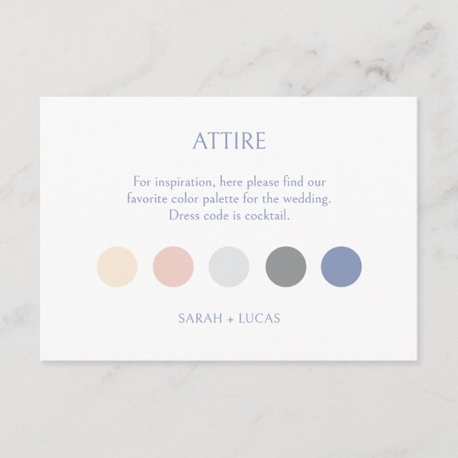 Attire Dress Code Wedding  Enclosure Card (Front)
