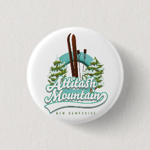 Attitash mountain new hampshire ski logo 3 cm round badge
