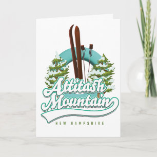 Attitash mountain new hampshire ski logo holiday card