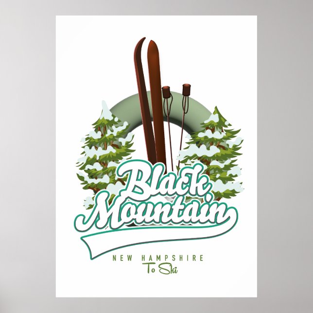 Attitash mountain new hampshire ski logo poster (Front)