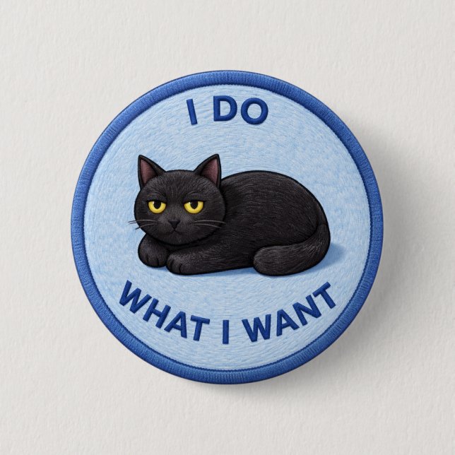 Attitude Cat 6 Cm Round Badge (Front)