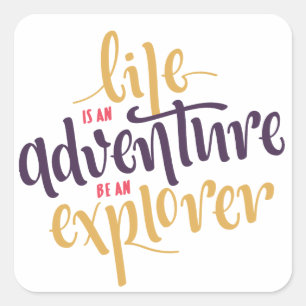 Attitude, Courage Fearless Life Motivational Quote Square Sticker