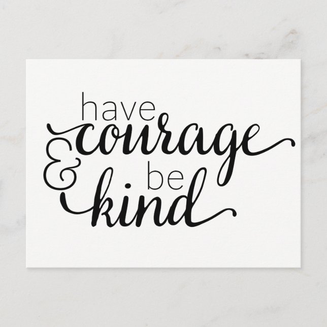 Attitude Courage Life Motivational Typography Postcard (Front)