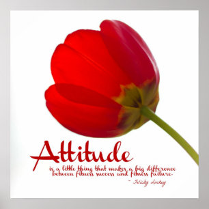Attitude for Fitness Success: Red Tulip Poster
