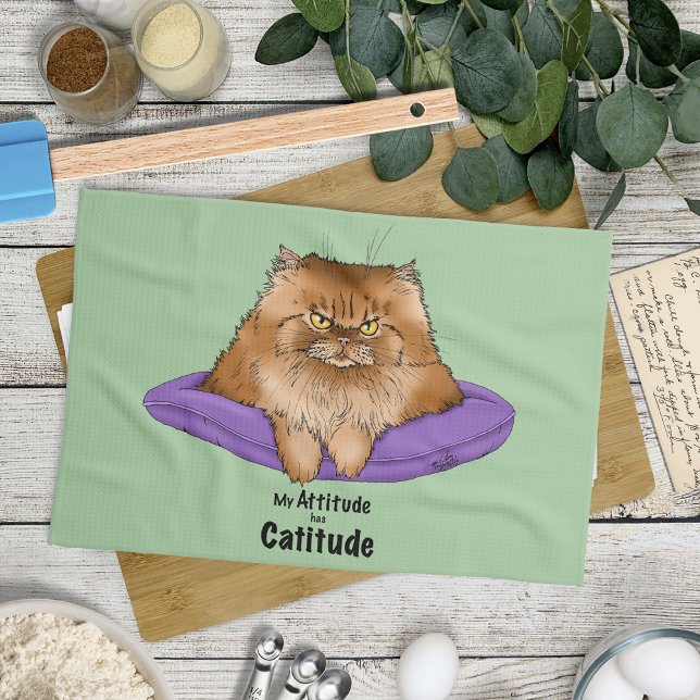 Attitude has Catitude Tea Towel (Creator Uploaded)