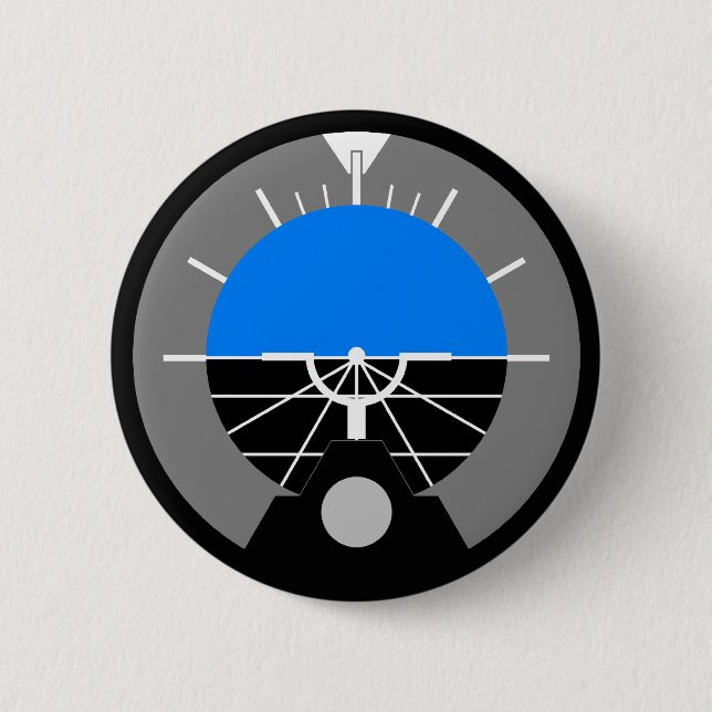 Attitude Indicator Gauge 6 Cm Round Badge (Front)