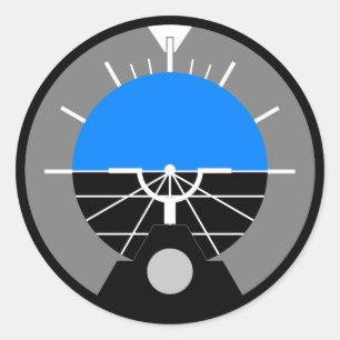 Attitude Indicator Gauge Classic Round Sticker