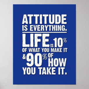 Attitude is Everything Poster - Blue