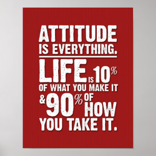 Attitude is Everything Poster - Red