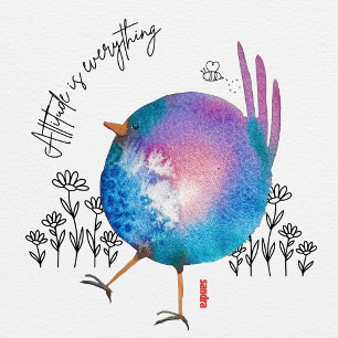 ATTITUDE IS EVERYTHING   watercolor bird art cards