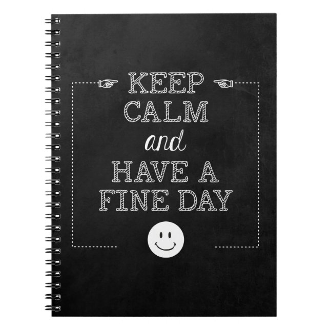 Attitude Keep Calm Inspirational Quote Chalkboard Notebook (Front)