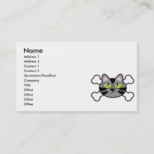 attitude kitty cat and crossbones business card