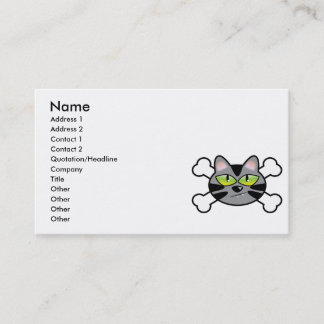 attitude kitty cat and crossbones business card