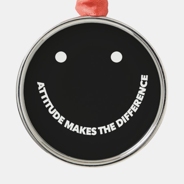 Attitude Makes The Difference Motivational Saying  Metal Tree Decoration (Front)