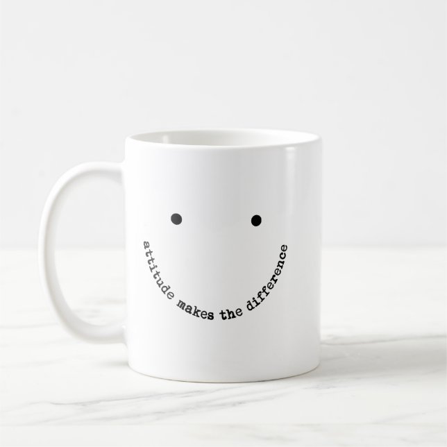 Attitude Makes the Difference Smiley Face Positive Coffee Mug (Left)