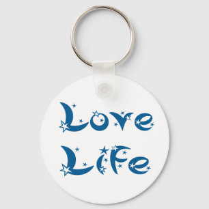 Attitude Motivational Love Life Quote Blue Stars Key Ring