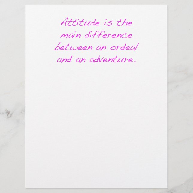 Attitude -  ordeal or adventure (Front)