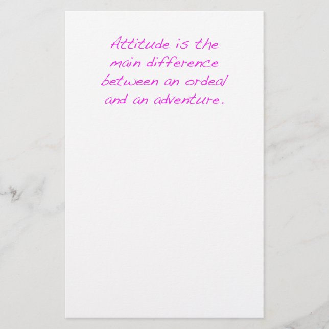 Attitude -  ordeal or adventure stationery (Front)