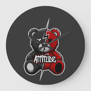 Attitude Split Bear   Lightning X-Eyes Teddy Graph Large Clock