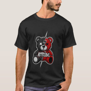 Attitude Split Bear   Lightning X-Eyes Teddy Graph T-Shirt
