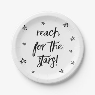 Attitude, Success, Dreams Black Motivational Quote Paper Plate