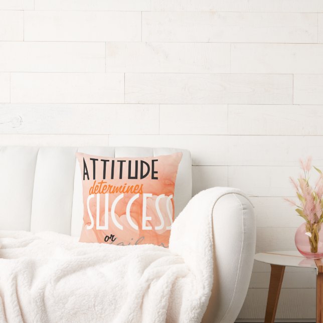 Attitude...Success Orange Heart Background Cushion (Couch)