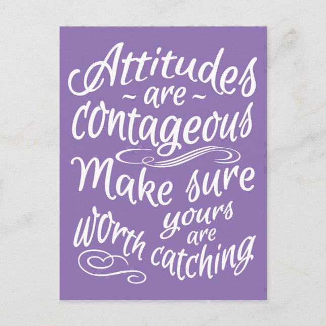 ATTITUDES custom colour motivational postcard (Front)