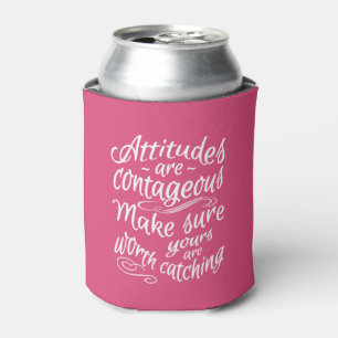 ATTITUDES custom monogram motivational can cooler