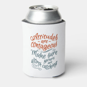 ATTITUDES custom monogram motivational can cooler