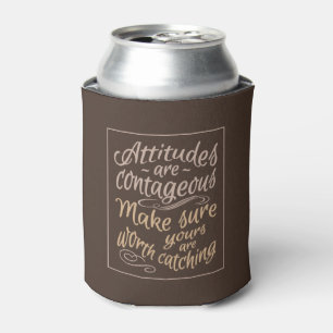 ATTITUDES custom monogram motivational can cooler