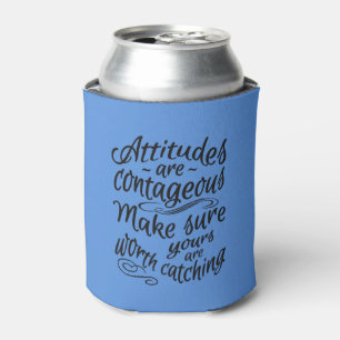 ATTITUDES custom monogram motivational can cooler