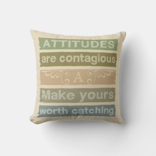 ATTITUDES custom monogram motivational pillow