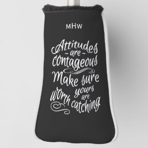 ATTITUDES custom monogram motivational puttercover Golf Head Cover