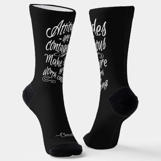 ATTITUDES custom name & colour Socks (Angled)