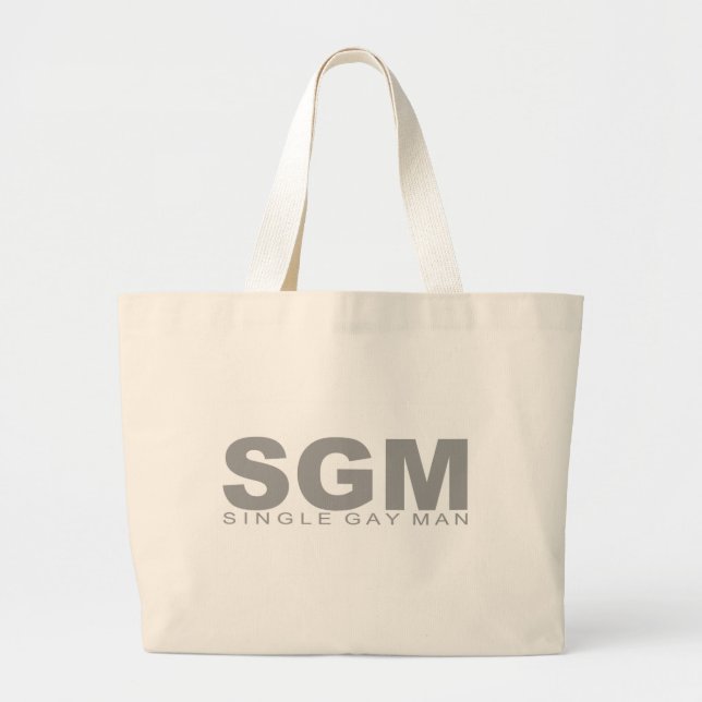 Attitudes - "Single Gay Man" Large Tote Bag (Front)