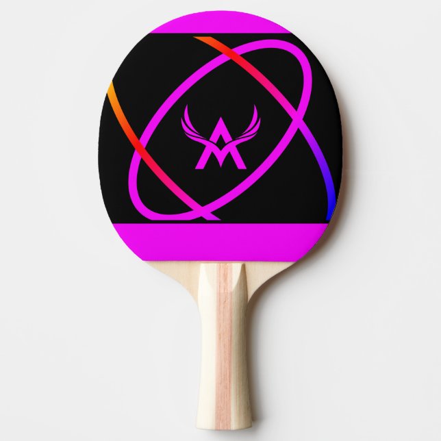Attoni Jet Black Pink Ellipticals Table Tennis Ping Pong Paddle (Front)