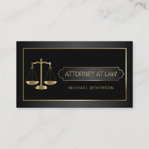 Attorney at Law - Black and Gold Business Card