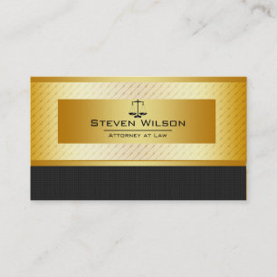 Attorney At Law Black and Gold Legal Scale Business Card