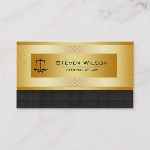 Attorney At Law Black and Gold Legal Scale Business Card
