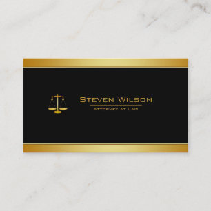 Attorney At Law Black and Gold Legal Scale Business Card