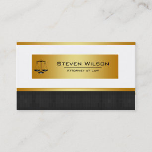 Attorney At Law Black and Gold Legal Scale Business Card
