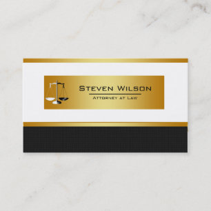 Attorney At Law Black and Gold Legal Scale Business Card